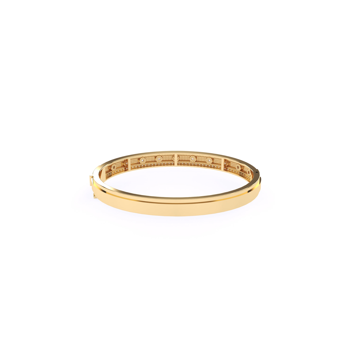14K Rose Gold Classic Diamond Bangle Bracelet